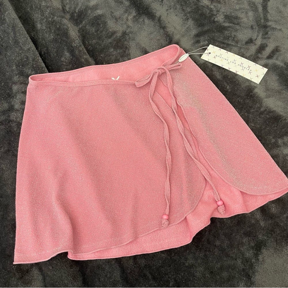 NWT Boutine LA shimmer bubblegum wrap skirt